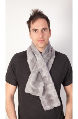 Sapphire mink fur scarf for men